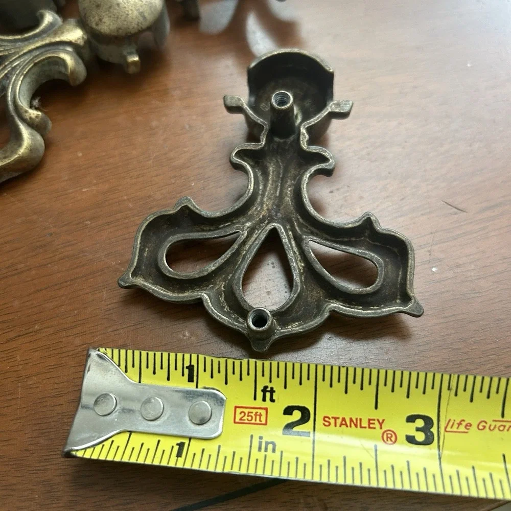Vintage KBC R796 R97 Brass Tone Bail Drawer Pulls Set of 6 Ornate Hardware